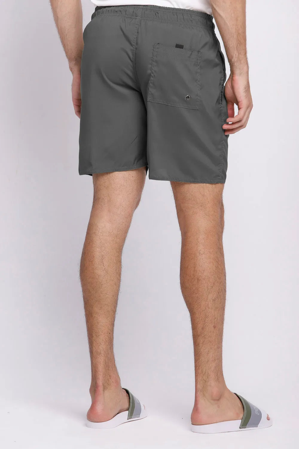 Short Vôlei Masculino Básico Liso Cinza Escuro