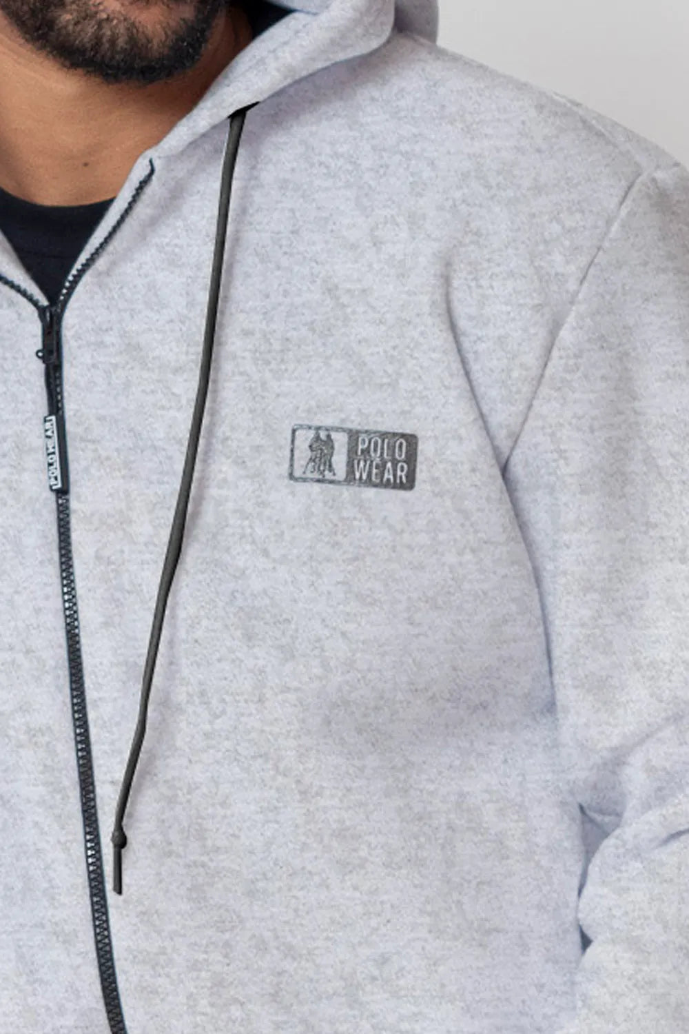 Blusa Moletom Masculina Com Zíper Mescla Claro