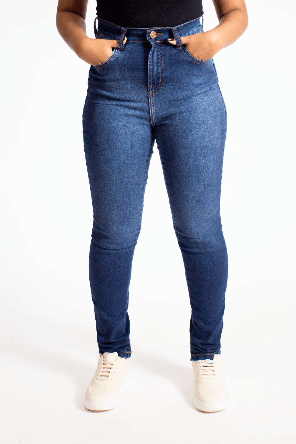 Calça Jeans Feminina Skinny Five Pockets Jeans Médio