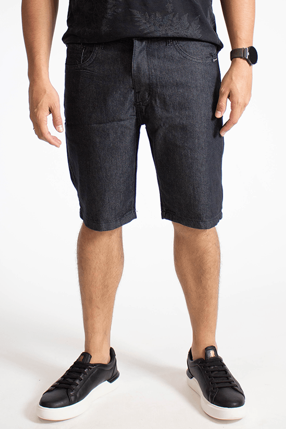 Bermuda Jeans Masculina Stark Básica Preto