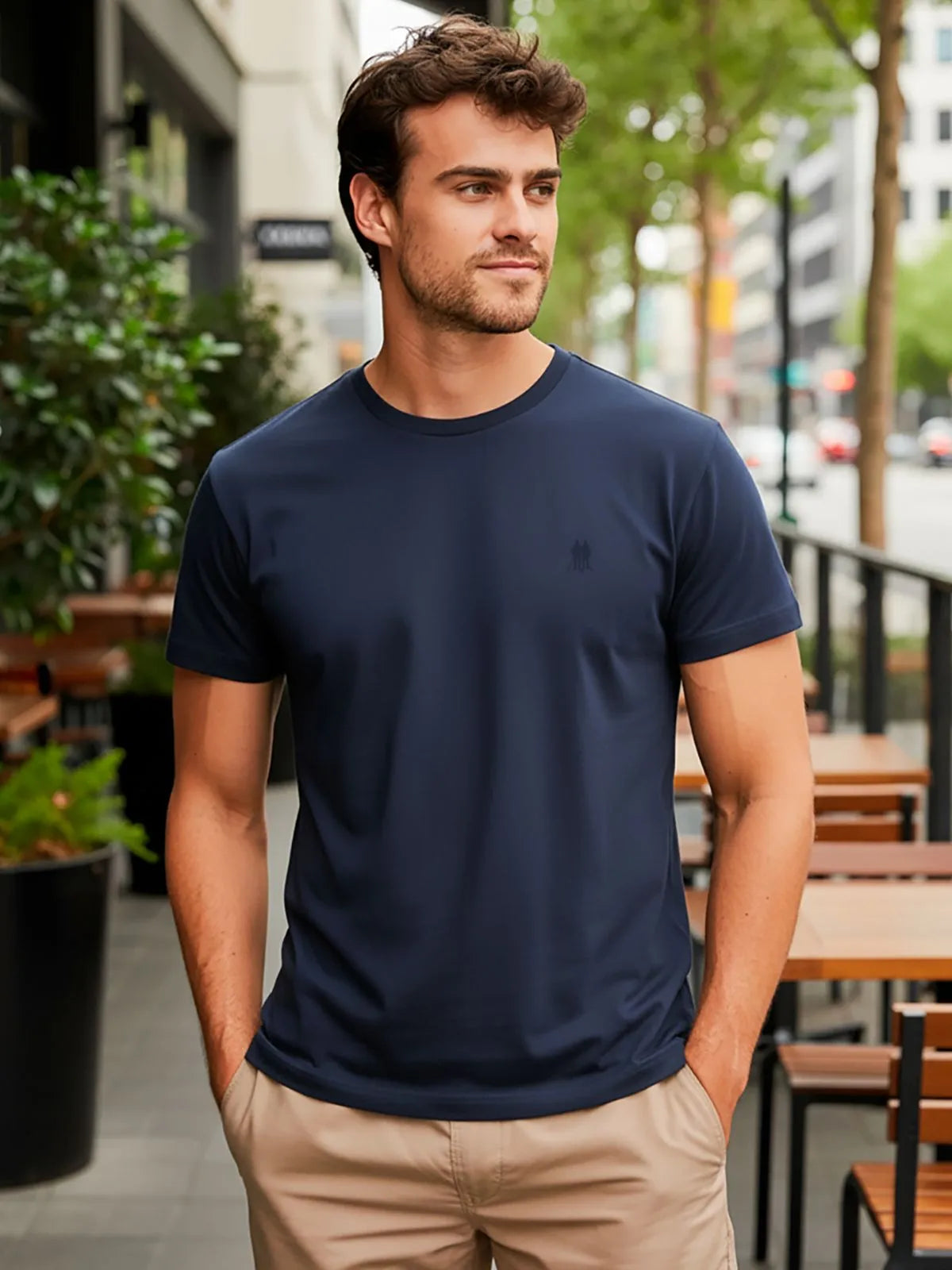 Kit 3 Camisetas Básicas Masculinas Sortido