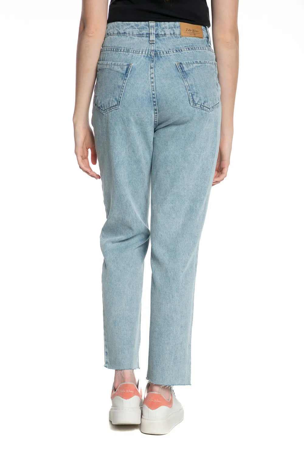 Calça Feminina Jeans Puído Jeans Claro