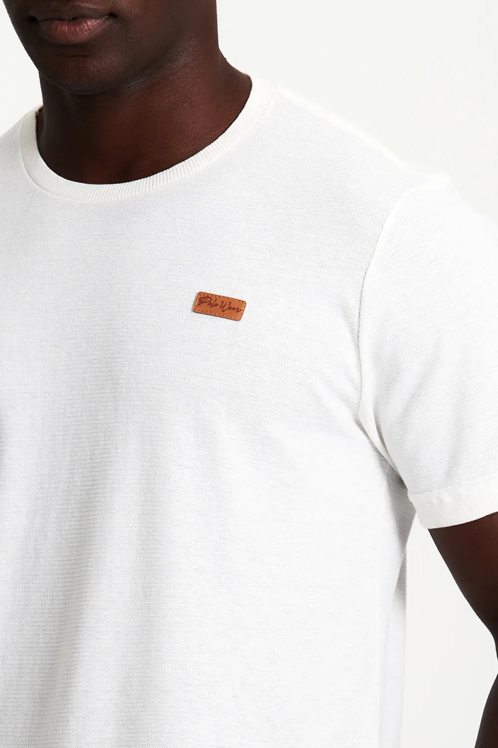 Camiseta Masculina Manga Curta Bege Médio