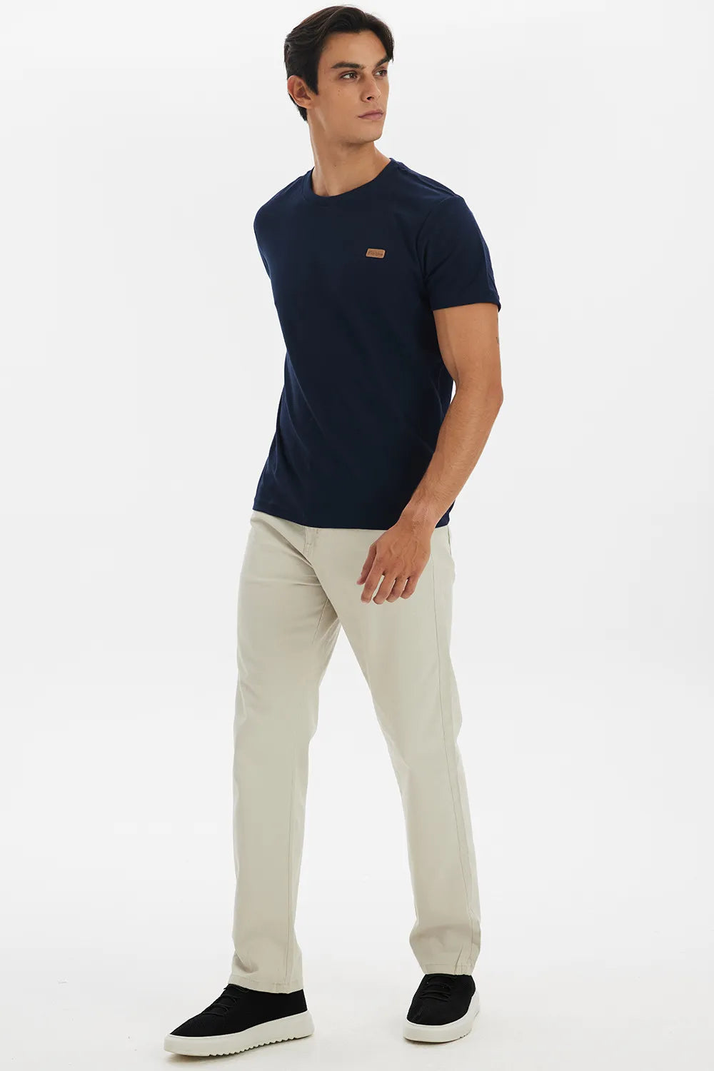 Camiseta Masculina Manga Curta Azul Escuro