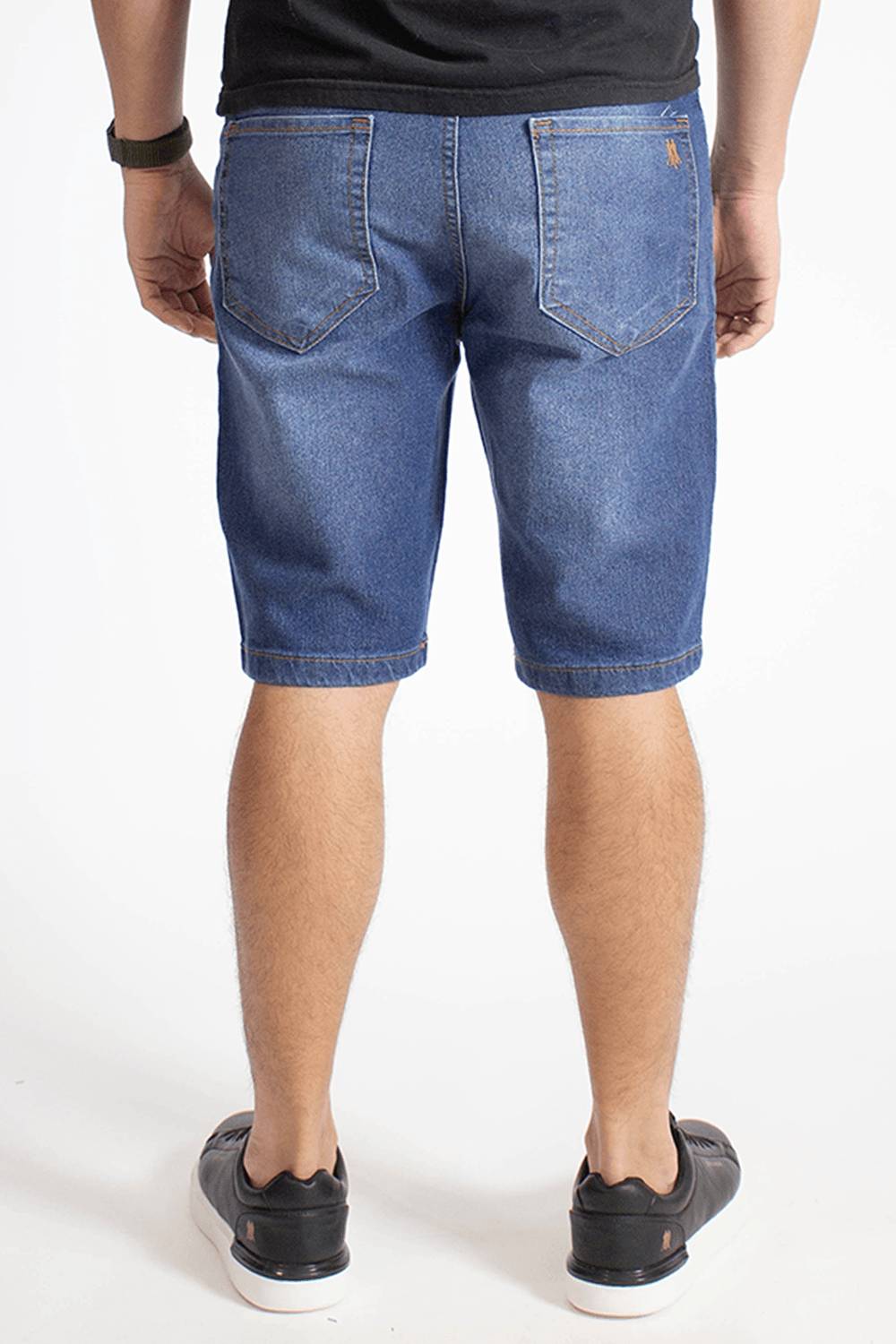 Bermuda Jeans Masculina Blue Básica Jeans Escuro